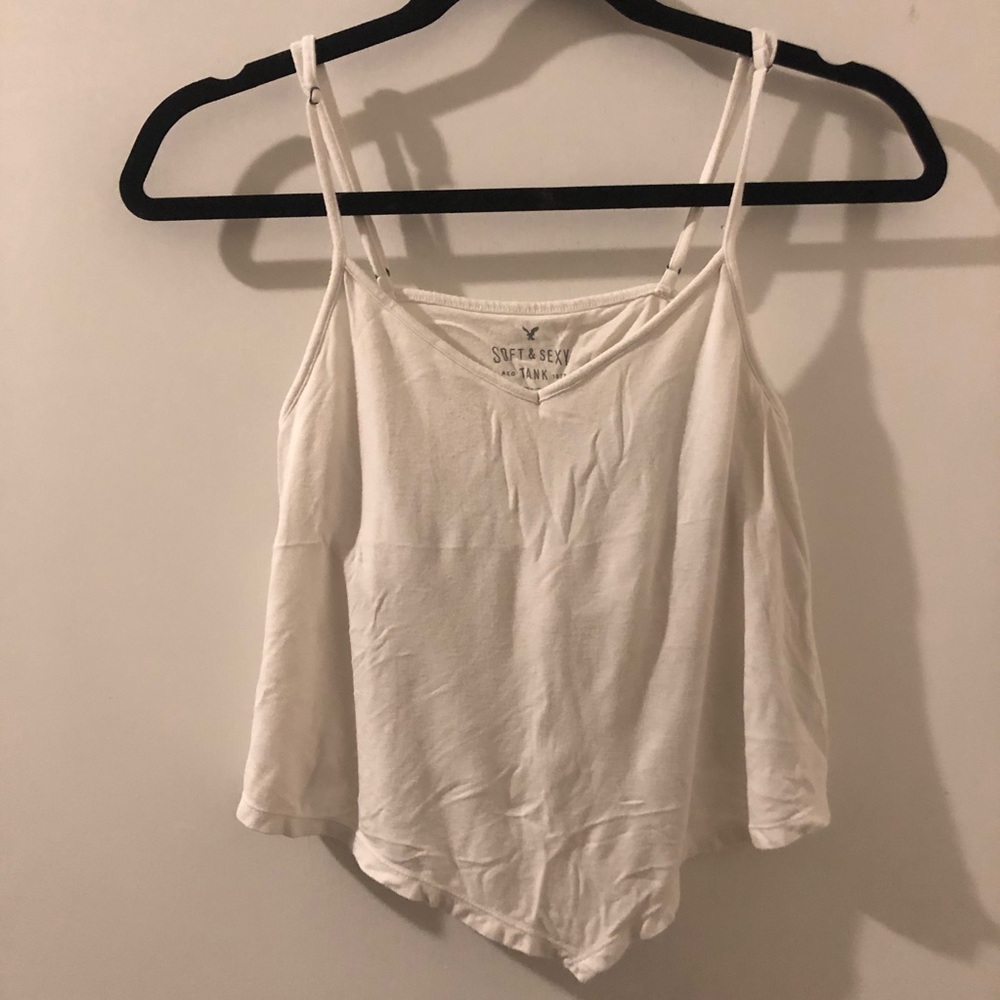 AE white crop top